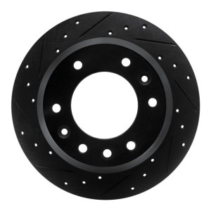 Hyundai Entourage Brake Rotor (1) - Rear Left - R1 Concepts - Drilled & Slotted - Black - `06-`14